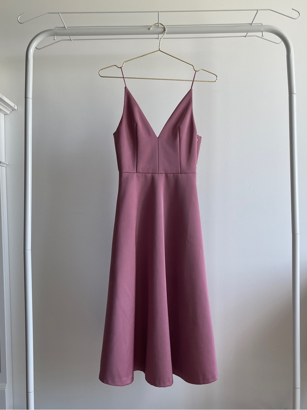 H&M Mauve Satin Midi Dress
